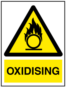 A clear image of Oxidising with words Label from Fine Cut Labels Direct