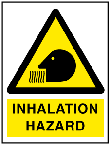 A clear image of Inhalation Hazard with words Label from Fine Cut Labels Direct
