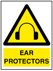 A clear image of Ear Protectors with words Label from Fine Cut Labels Direct