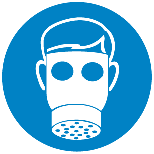 A clear image of Wear Respirators Label from Fine Cut Labels Direct