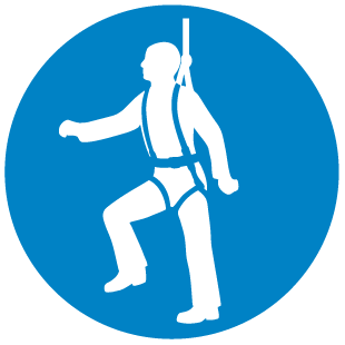 A clear image of Safety Harness Label from Fine Cut Labels Direct