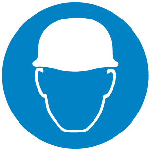 A clear image of Wear Hardhat Label from Fine Cut Labels Direct
