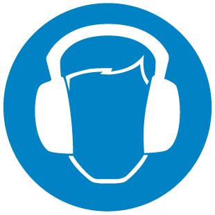 A clear image of Ear Protection   Label from Fine Cut Labels Direct