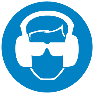 A clear image of Ear, Eye Protection Label from Fine Cut Labels Direct