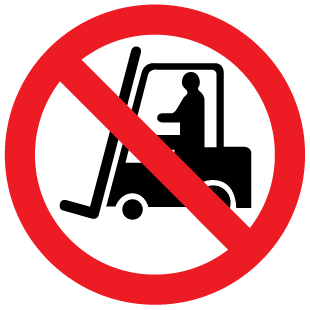 A clear image of No Forklifts Label from Fine Cut Labels Direct