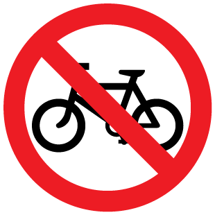 A clear image of No Bicycles  Label from Fine Cut Labels Direct