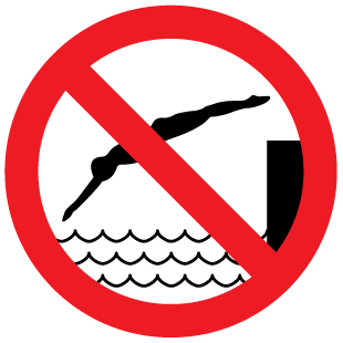A clear image of No Diving Label from Fine Cut Labels Direct