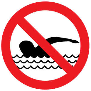 A clear image of No Swimming Label from Fine Cut Labels Direct