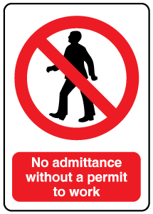 A clear image of No Admittance  Label from Fine Cut Labels Direct