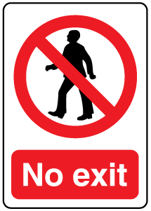 A clear image of No Exit Label from Fine Cut Labels Direct