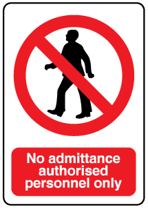 A clear image of Authorised Personnel Only Label from Fine Cut Labels Direct