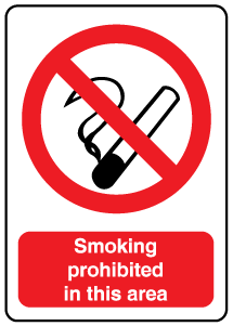 A clear image of Smoking Prohibited Label from Fine Cut Labels Direct