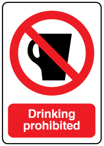 A clear image of No Drink Label from Fine Cut Labels Direct