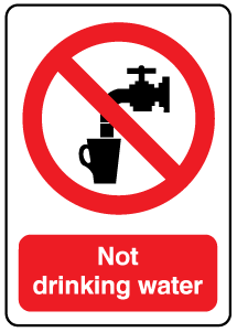 A clear image of Not Drinking Water  Label from Fine Cut Labels Direct