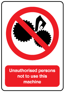A clear image of Unauthorised Persons Label from Fine Cut Labels Direct