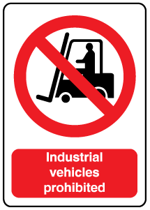 A clear image of No Forklifts Label from Fine Cut Labels Direct