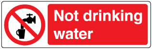A clear image of Not Drinking Water  Label from Fine Cut Labels Direct