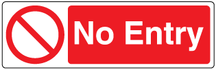 A clear image of No Entry Label from Fine Cut Labels Direct