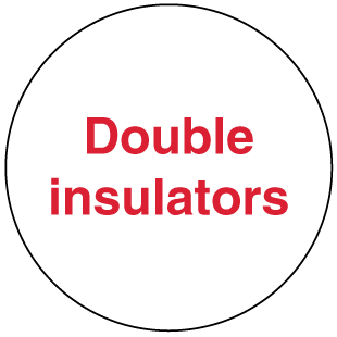A clear image of Double Insulators Label from Fine Cut Labels Direct