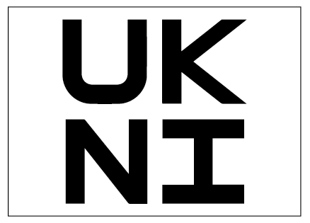 A clear image of UKNI Label White Label from Fine Cut Labels Direct
