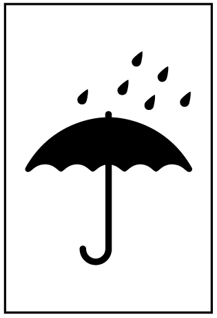 A clear image of Umbrella Symbol - Black Label from Fine Cut Labels Direct