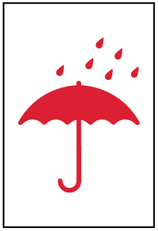 A clear image of Umbrella Symbol - Red Label from Fine Cut Labels Direct
