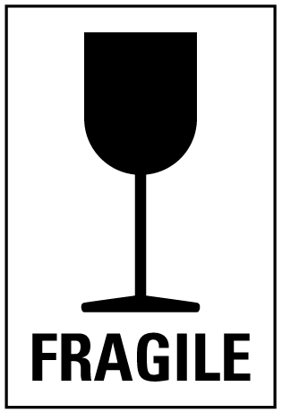 A clear image of Fragile - Black Label from Fine Cut Labels Direct