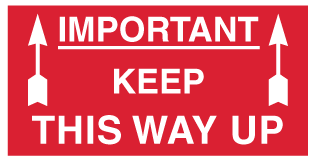 A clear image of Important Keep This Way Up Label from Fine Cut Labels Direct
