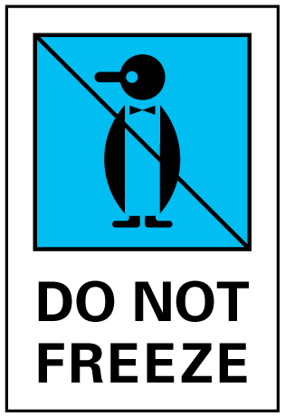 A clear image of Do Not Freeze Label from Fine Cut Labels Direct