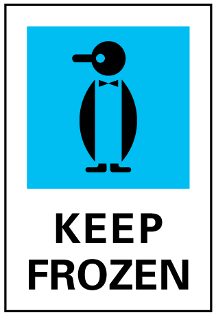A clear image of Keep Frozen Label from Fine Cut Labels Direct