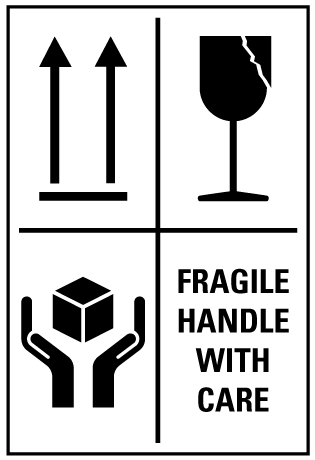 A clear image of Fragile Handle With Care - Black Label from Fine Cut Labels Direct
