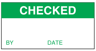 A clear image of Checked Label from Fine Cut Labels Direct