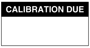 A clear image of Calibration Due Label from Fine Cut Labels Direct
