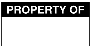 A clear image of Property Of Label from Fine Cut Labels Direct