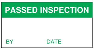 A clear image of Passed Inspection Label from Fine Cut Labels Direct