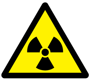 A clear image of Caution Risk of Ionizing Radiation Label from Fine Cut Labels Direct