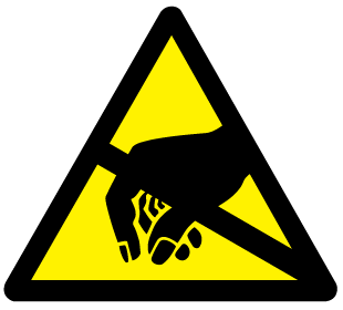A clear image of Caution Static Sensitive Device Label from Fine Cut Labels Direct