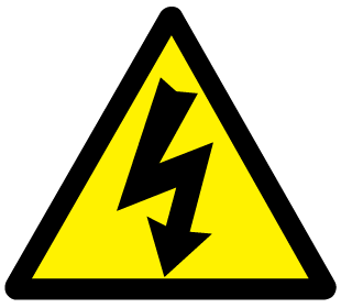 A clear image of Caution Risk of Electric Shock Label from Fine Cut Labels Direct