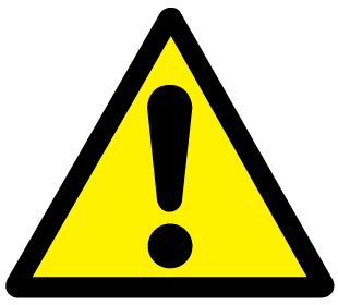 A clear image of Caution Risk of Danger Label from Fine Cut Labels Direct