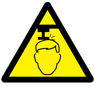 A clear image of Caution Overhead Hazard Label from Fine Cut Labels Direct
