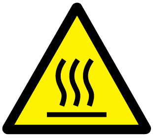 A clear image of Caution Hot Surface Label from Fine Cut Labels Direct