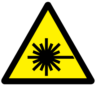 A clear image of Caution Laser Beam Label from Fine Cut Labels Direct