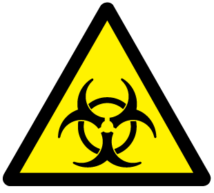 A clear image of Caution Biological Hazard Label from Fine Cut Labels Direct