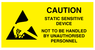 A clear image of Static Sensitive Device Label from Fine Cut Labels Direct