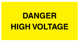 A clear image of Danger High Voltage Label from Fine Cut Labels Direct