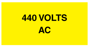 A clear image of 440 Volts AC Label from Fine Cut Labels Direct