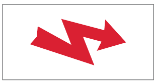 A clear image of Red Arrow - White Background Label from Fine Cut Labels Direct