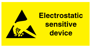 A clear image of Electrostatic Sensitive Device Label from Fine Cut Labels Direct