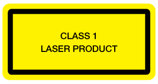 A clear image of Class 1 Laser Product Label from Fine Cut Labels Direct