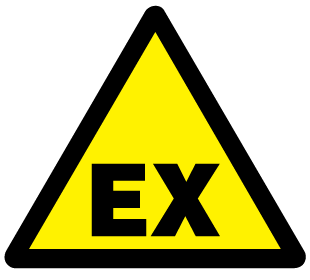 A clear image of Extrinsically Safe Label from Fine Cut Labels Direct